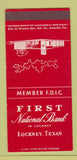 Matchbook Cover - First National Bank Lockney TX SAMPLE 30 Strike