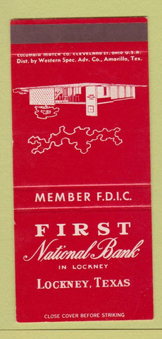 Matchbook Cover - First National Bank Lockney TX SAMPLE 30 Strike