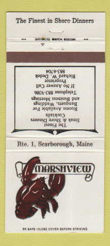 Matchbook Cover - Marshview Restaurant Scarborough ME WEAR 30 Strike