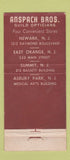 Matchbook Cover - Anspach Bros Opticians Newark NJ WEAR 30 Stick