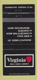Matchbook Cover - Virginia Wire and Fabric Warrenton VA 30 Strike
