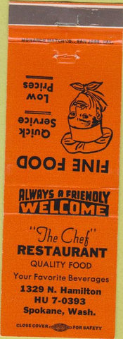 Matchbook Cover - The Chef Restaurant Spokane WA