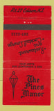 Matchbook Cover - The Pines Manor Edison NJ 30 Strike