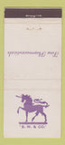 Matchbook Cover - BW & Co Pharmaceuticals  21 Strike Feature