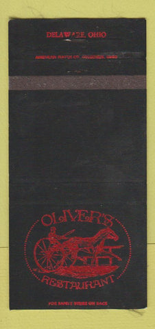 Matchbook Cover - Oliver's Restaurant Delaware OH WEAR 30 Strike
