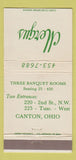 Matchbook Cover - Mergus Restaurant Canton OH WEAR 30 Strike