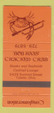 Matchbook Cover - Bob Haas' Cracked Crab Toledo OH 30 Strike