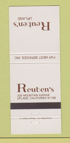 Matchbook Cover - Reuben's Restaurant Upland CA