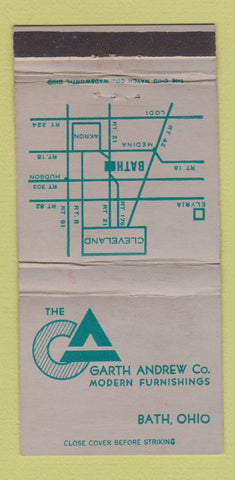 Matchbook Cover - Garth Andrew Furnishings Bath OH 30 Strike
