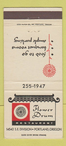 Matchbook Cover - Flower Drum Restaurant Portland OR 30 Strike