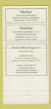 Matchbook Cover - Rubber Millers Roller Coverings Baltimore MD 30 Strike