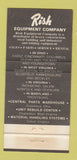 Matchbook Cover - Rish Equipment Company Cadiz OH 30 Strike