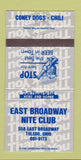 Matchbook Cover - East Broadway Nite Club Toledo OH 30 Strike