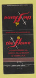 Matchbook Cover - The Flame Restaurant Tampa FL Countryside IL 30 Strike