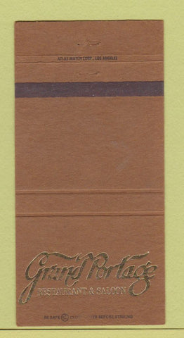 Matchbook Cover - Grand Portage Restaurant Registry Hotel Irvine CA 30 Strike