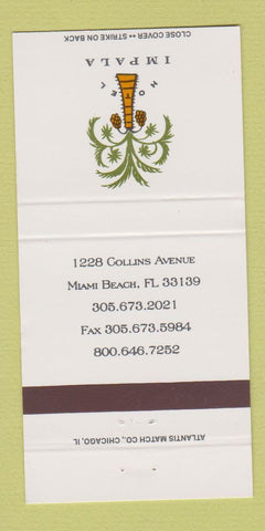 Matchbook Cover - Hotel Impala Miami Beach FL 30 Strike