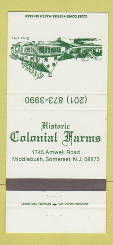 Matchbook Cover - Colonial Farms Middlebush Somerset NJ 30 Strike