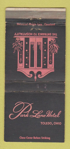 Matchbook Cover - Park Lane Hotel Toledo OH WEAR 30 Strike