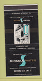 Matchbook Cover - Miracle Water Middletown OH WEAR 30 Strike