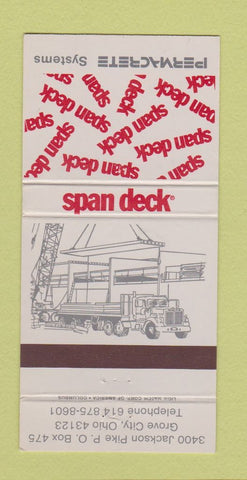 Matchbook Cover - Span Deck Grove City OH 30 Strike