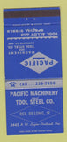 Matchbook Cover - Pacific Machinery Tool Steel Portland OR 30 Strike