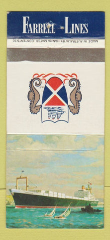 Matchbook Cover - Farrell Lines Shipping Australia 30 Strike