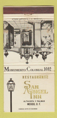 Matchbook Cover - San Angel Inn Mexico DF WEAR 30 Strike