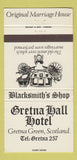Matchbook Cover - Gretna Hall Hotel Gretna Green Scotland 30 Strike