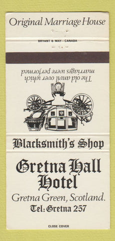 Matchbook Cover - Gretna Hall Hotel Gretna Green Scotland 30 Strike