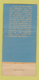 Matchbook Cover - Condado Beach Hotel San Juan Puerto Rico WEAR 30 Strike