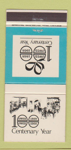 Matchbook Cover - Owen Centenary Year UK 30 Strike