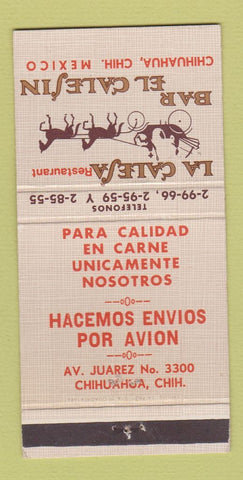 Matchbook Cover - La Calesa Restaurant Chihuahua Mexico 30 Strike