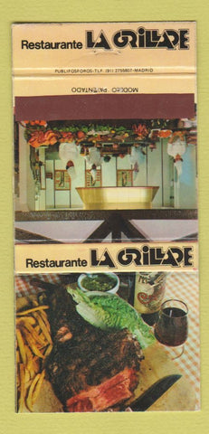 Matchbook Cover - Restaurante LA Grillade Hotel Arosa Jardines 30 Strike