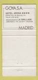 Matchbook Cover - Restaurante LA Grillade Hotel Arosa Jardines 30 Strike