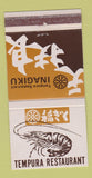 Matchbook Cover - Tempura Restaurant Inagiku Japan? 30 Strike