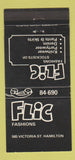 Matchbook Cover - Flic Fashions Hamilton New Zealand 30 Strike