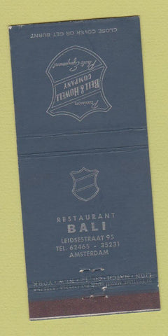 Matchbook Cover - Bell Howell Camera Restaurant Bali Amsterdam 21 Strike Feature