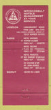 Matchbook Cover - Londonderry House London Paris Beirut 30 Strike