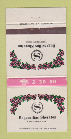 Matchbook Cover - Buganvilias Sheraton Puerto Vallarta Mexico WEAR 30 Strike