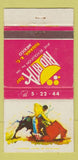Matchbook Cover - Rio Rita Bar Tijuana Mexico Matador WEAR 30 Strike