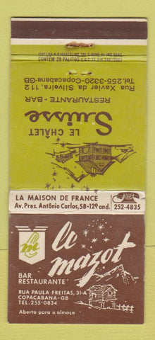 Matchbook Cover - Le Mazot Copacabana Brazil WEAR 30 Strike