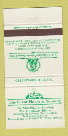 Matchbook Cover - Great House at Sonning UK 30 Strike