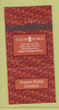 Matchbook Cover - Forum Hotel London UK 30 Strike