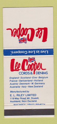 Matchbook Cover - Lee Cooper Pants Clothes Auckland New Zealand 30 Strike