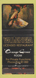 Matchbook Cover - Valencia Restaurant Auckland New Zealand girlie 30 Strike