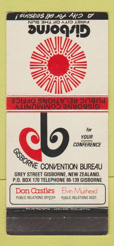 Matchbook Cover - Gisborne City Tourism New Zealand 30 Strike