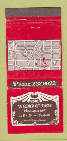 Matchbook Cover - Weirkeller Restaurant Sydney Australia WEAR 30 Strike