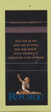 Matchbook Cover - Republic Bar Restaurant Sydney Australia SAMPLE 30 Strike
