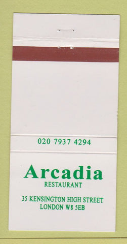 Matchbook Cover - Arcadia Restaurant London UK 30 Strike
