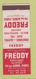 Matchbook Cover - Freddy Perfumes Gloves Paris France WEAR